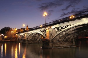 Triana's Bridge at night Triana's bridge at night